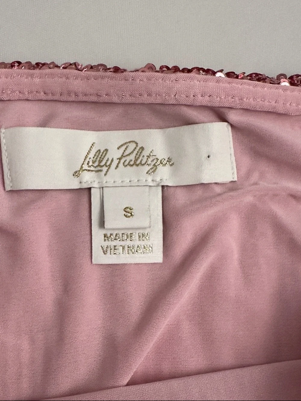 Lilly Pulitzer Cressida Conch Shell Pink Treasure sequin knit top - Picture 9 of 11